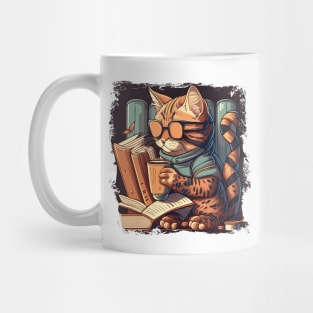 Cool Cat Reading Book - Caffeine Coffee Cat Mug